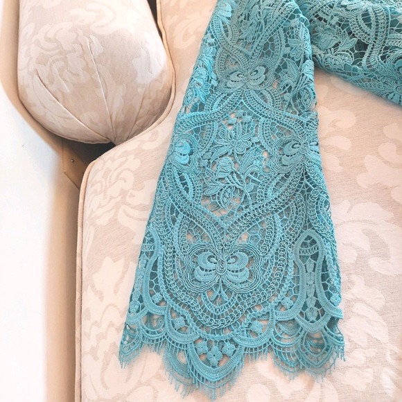 NEW! Calypso St. Barth Women's Magnolia Lined Lace Dress Medium Blue Sz S/M $365 - Picture 6 of 12